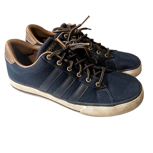 Adidas Navy Blue Three-Stripe Neo Sneakers Mens 8.5 - Picture 2 of 11